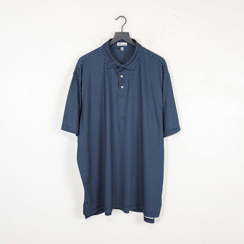 PETER MILLAR Golf Polo Shirt Navy print size 2XL